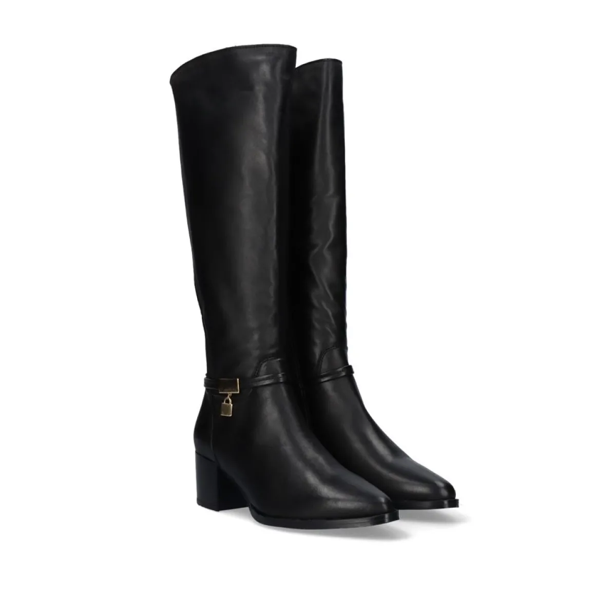 Botas>Exe Shoes Bota Alta De Couro 748Ha Preto