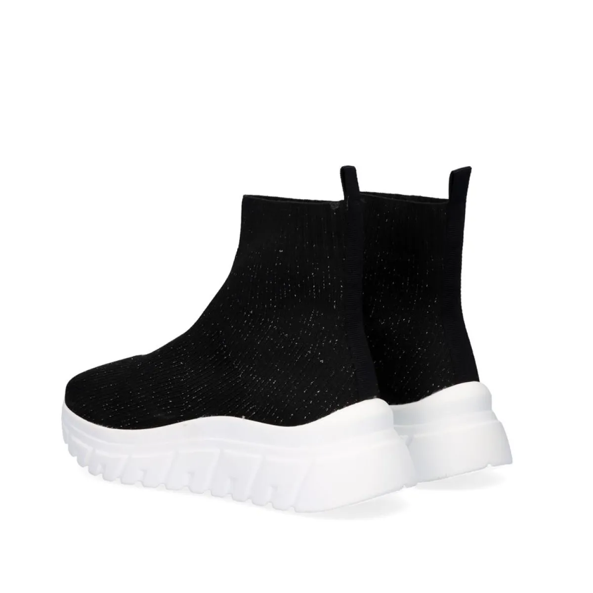 Botinhas>Exe Shoes Bota Estilo Meia Com Plataforma Exe44 Em Pewter Com Brilho