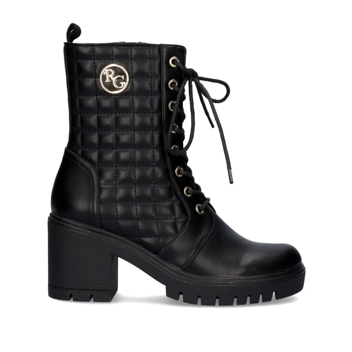 Botinhas>Exe Shoes Botas Estilo Militar Com Salto Rita-635 Em Preto