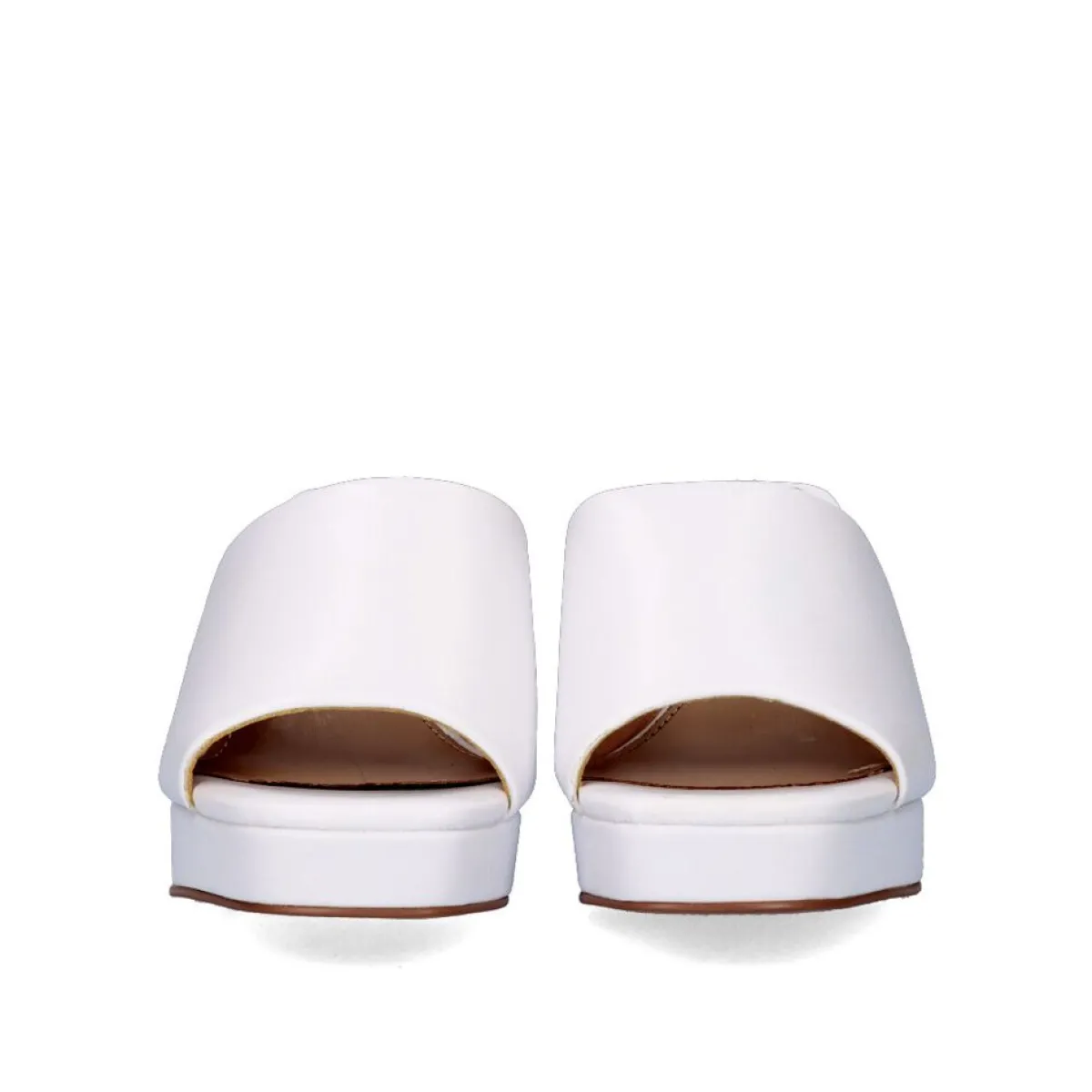 Sandálias De Salto>Exe Shoes Lina-502 Sandálias Brancas Tipo Clog Com Salto Alto