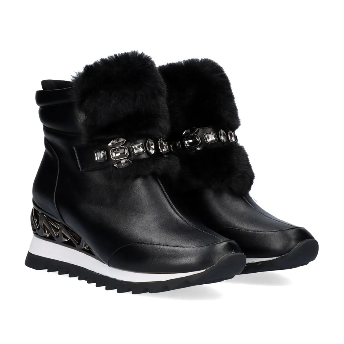 Botins>Exe Shoes Meias Boot Tenis Com Cabelo Em Preto Y2327-J88