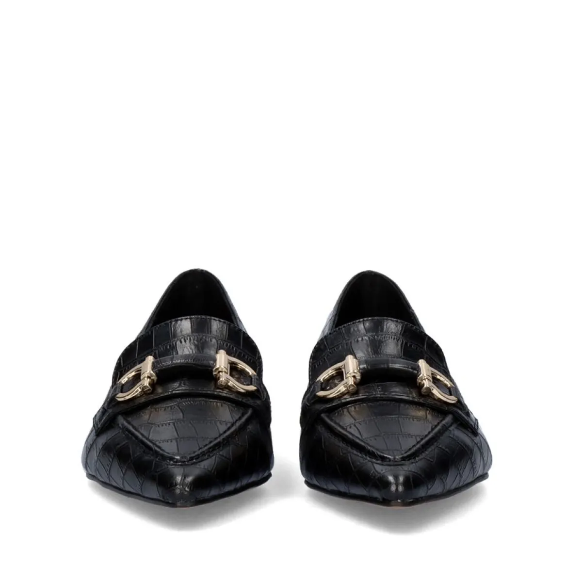 Calçados Baixos>Exe Shoes Mocassim Com Corrente Em Dourado Verona-171 Em Preto Croco