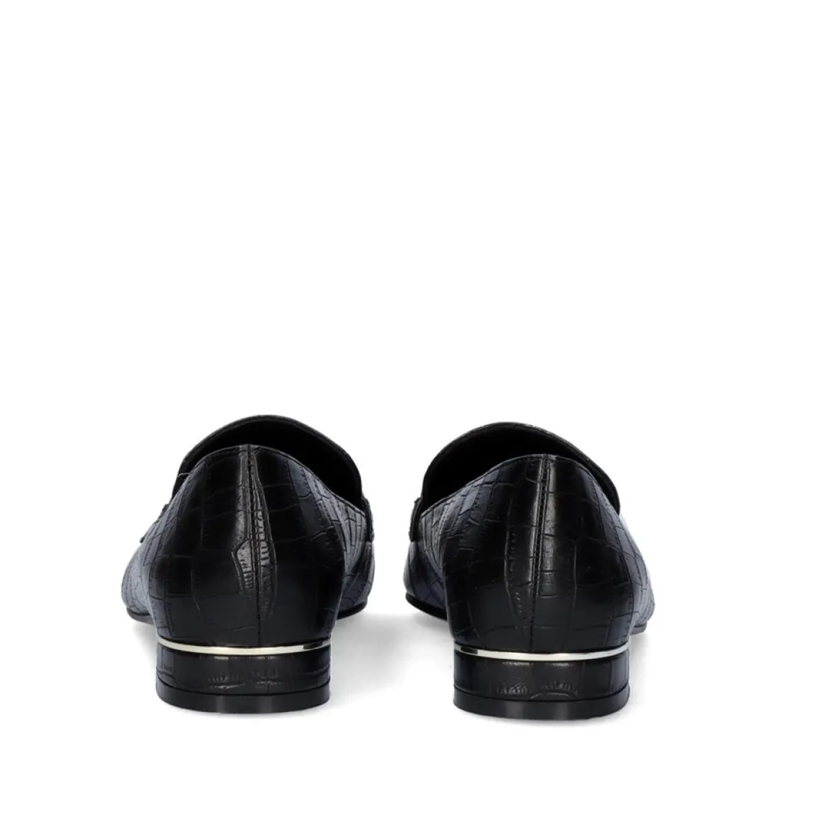 Calçados Baixos>Exe Shoes Mocassim Com Corrente Em Dourado Verona-171 Em Preto Croco