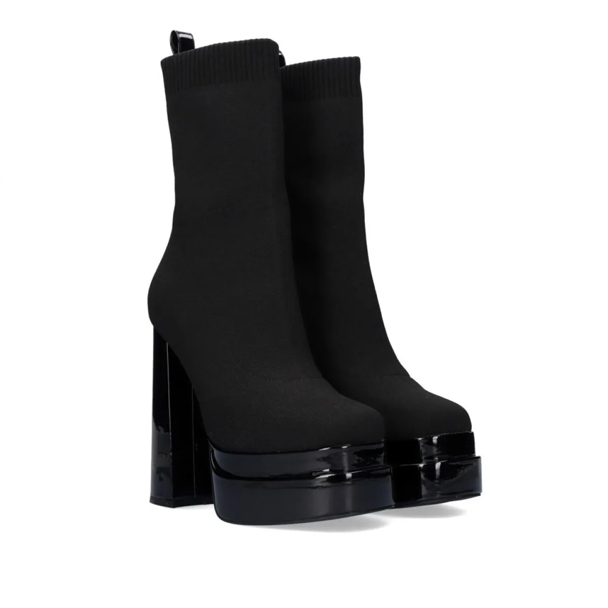 Botinhas>Exe Shoes Salto Esatilo Meia Com Plataforma Dupla T3729-L1561 Em Preto