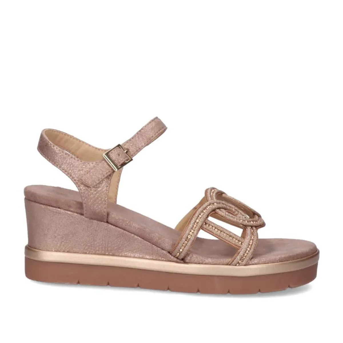 Cunhas>Exe Shoes Sandalia Com Cunha Ipanema-952 Rosa Dourado