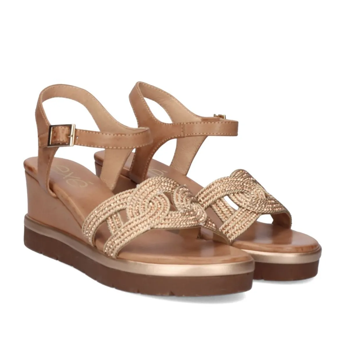 Cunhas>Exe Shoes Sandalia Com Cunha Ipanema-926 Rosa Dourado