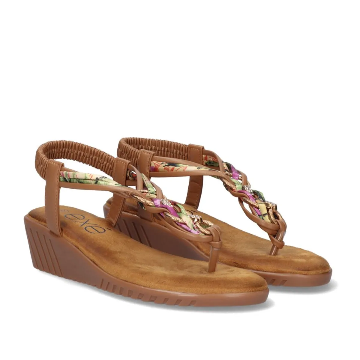 Cunhas>Exe Shoes Sandalia Cunha Exe Confort 721-Ex4 Castanho