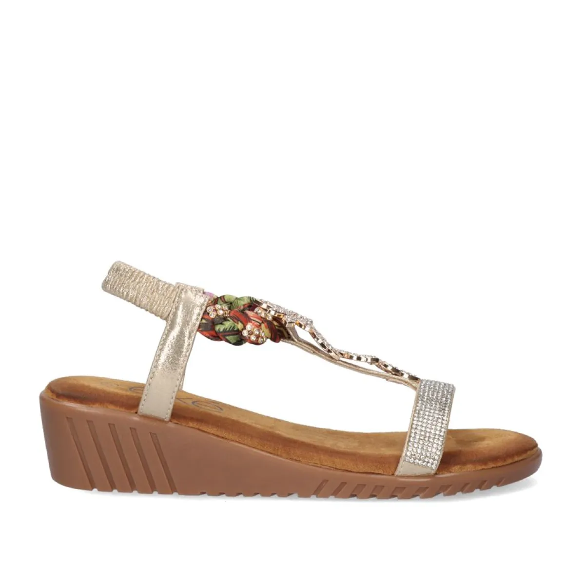 Cunhas>Exe Shoes Sandalia Cunha Exe Confort 721-Ex27 Dourado