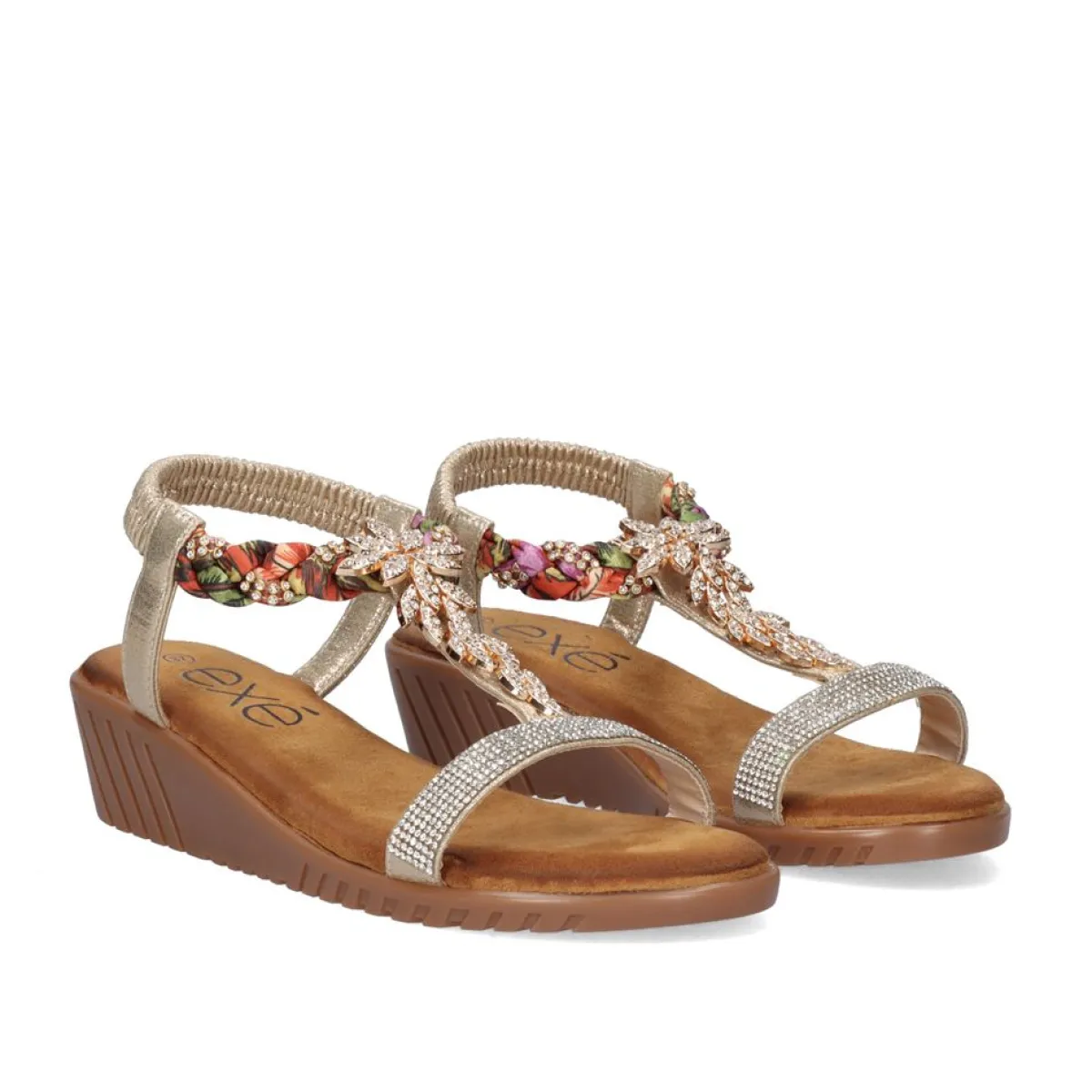 Cunhas>Exe Shoes Sandalia Cunha Exe Confort 721-Ex27 Dourado