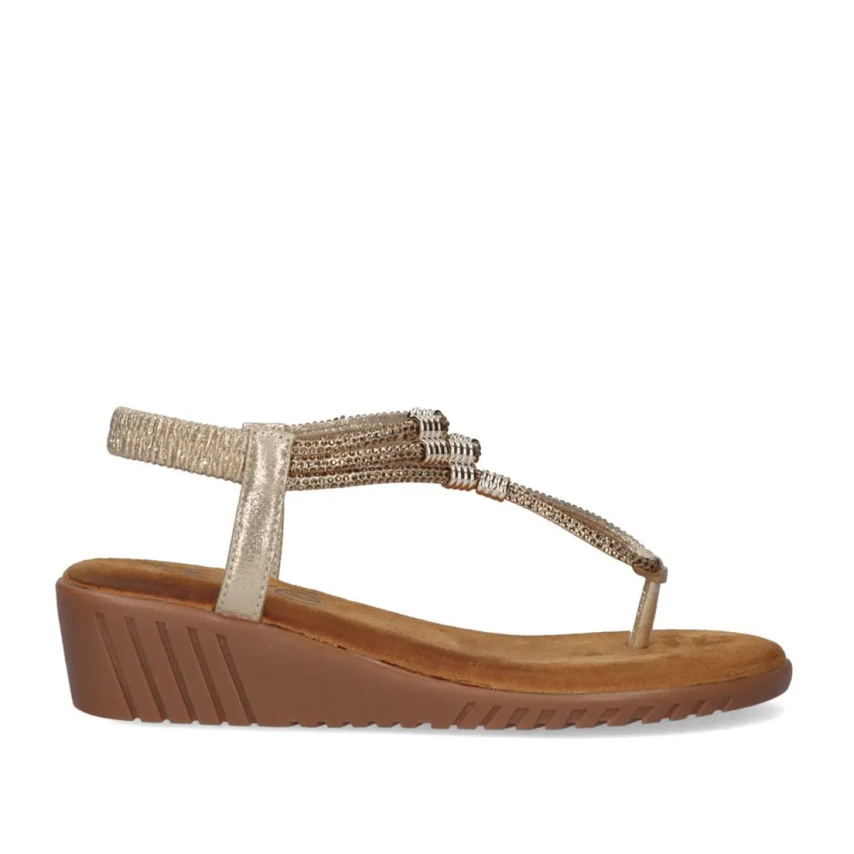 Cunhas>Exe Shoes Sandalia Cunha Exe Confort 721-Jd24 Dourado