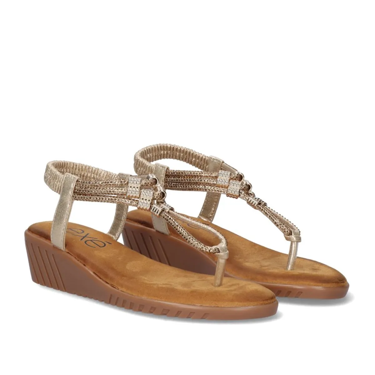 Cunhas>Exe Shoes Sandalia Cunha Exe Confort 721-Jd24 Dourado