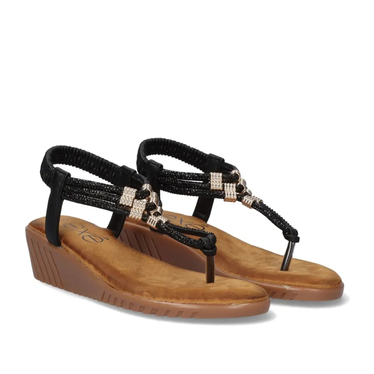 Cunhas>Exe Shoes Sandalia Cunha Exe Confort 721-Jd24 Preto