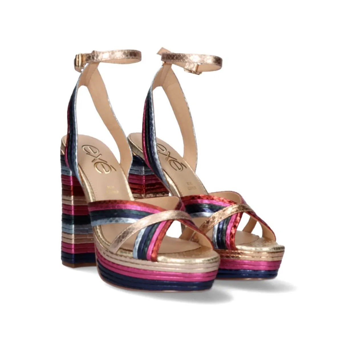 Sandálias De Salto>Exe Shoes Sandalia De Calcanhar Ophelia-832 Multicolor