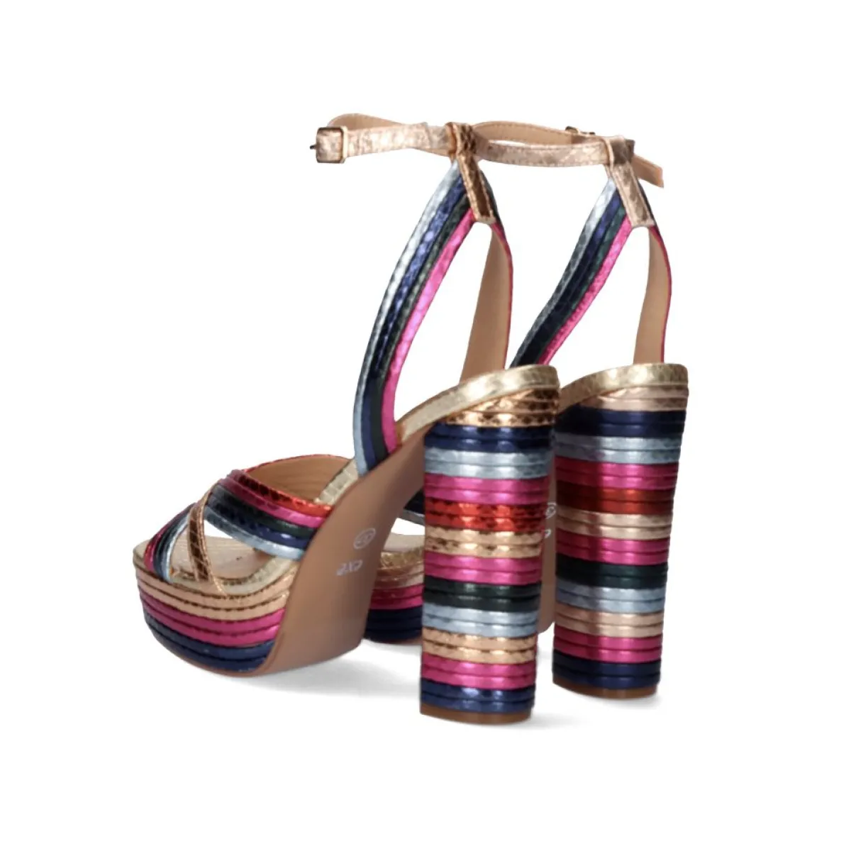 Sandálias De Salto>Exe Shoes Sandalia De Calcanhar Ophelia-832 Multicolor