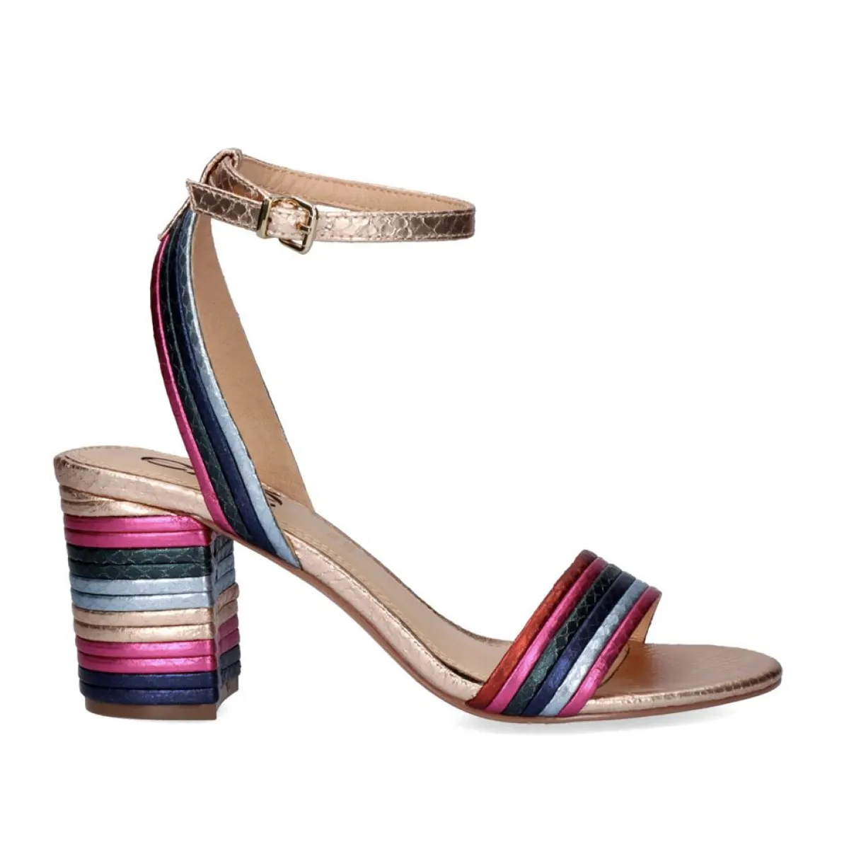 Sandálias De Salto>Exe Shoes Sandalia De Salto Adele-477 Snake Multicolorido