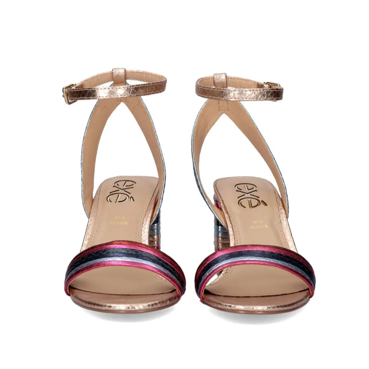 Sandálias De Salto>Exe Shoes Sandalia De Salto Adele-477 Snake Multicolorido