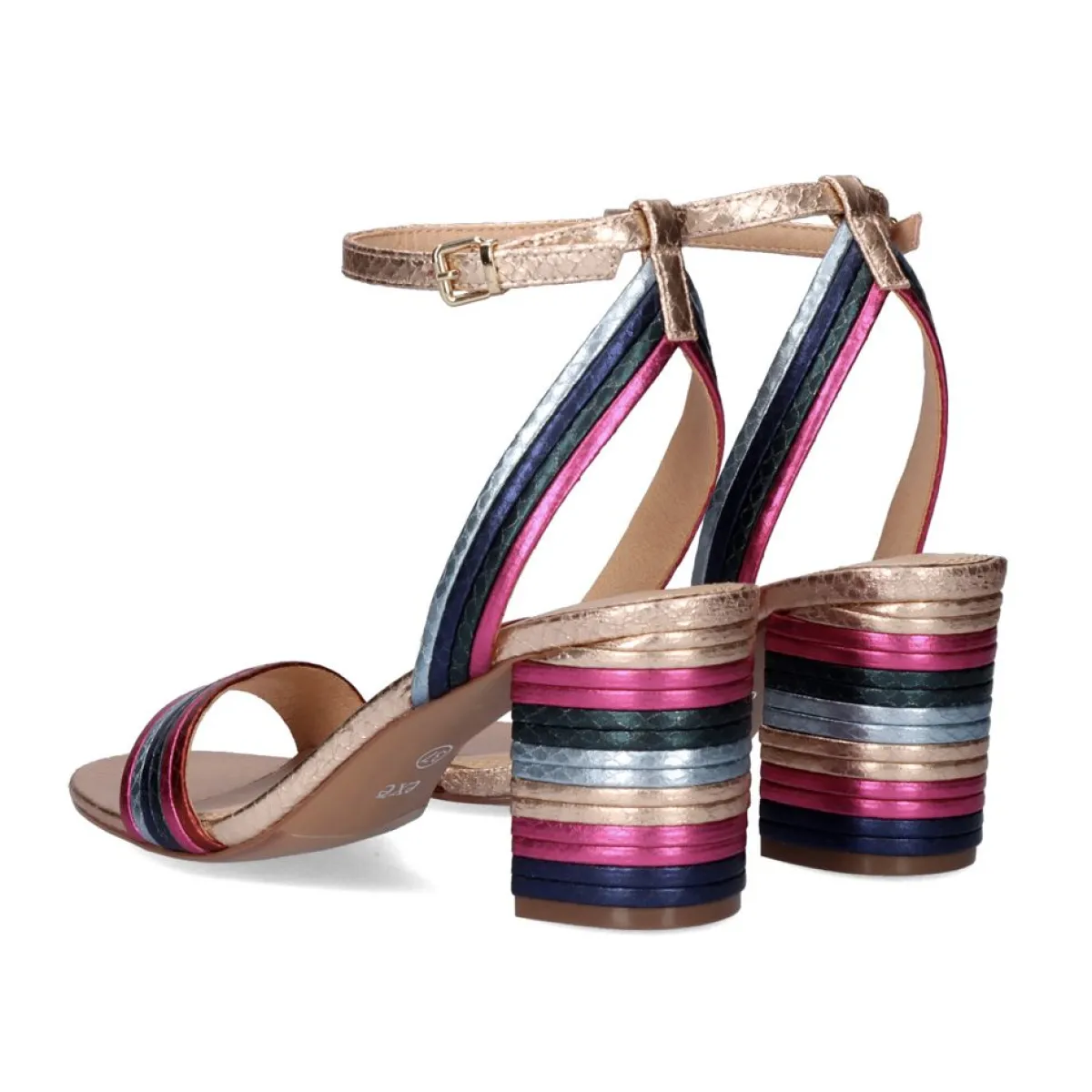 Sandálias De Salto>Exe Shoes Sandalia De Salto Adele-477 Snake Multicolorido
