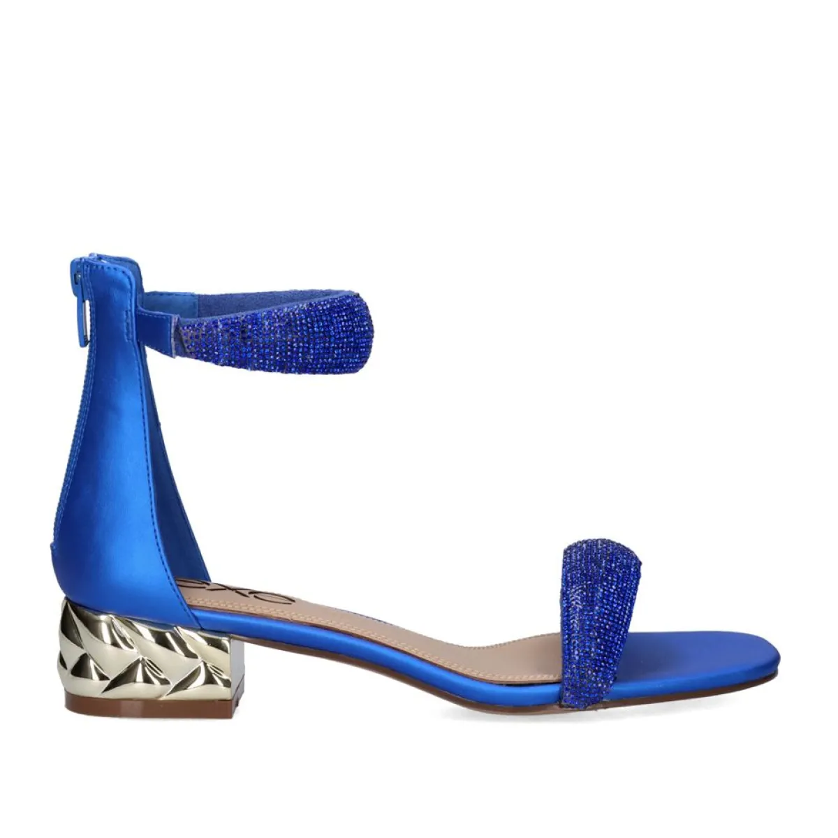 Sandálias De Salto>Exe Shoes Sandalia De Salto Baixo Katy-507 Strass Azul