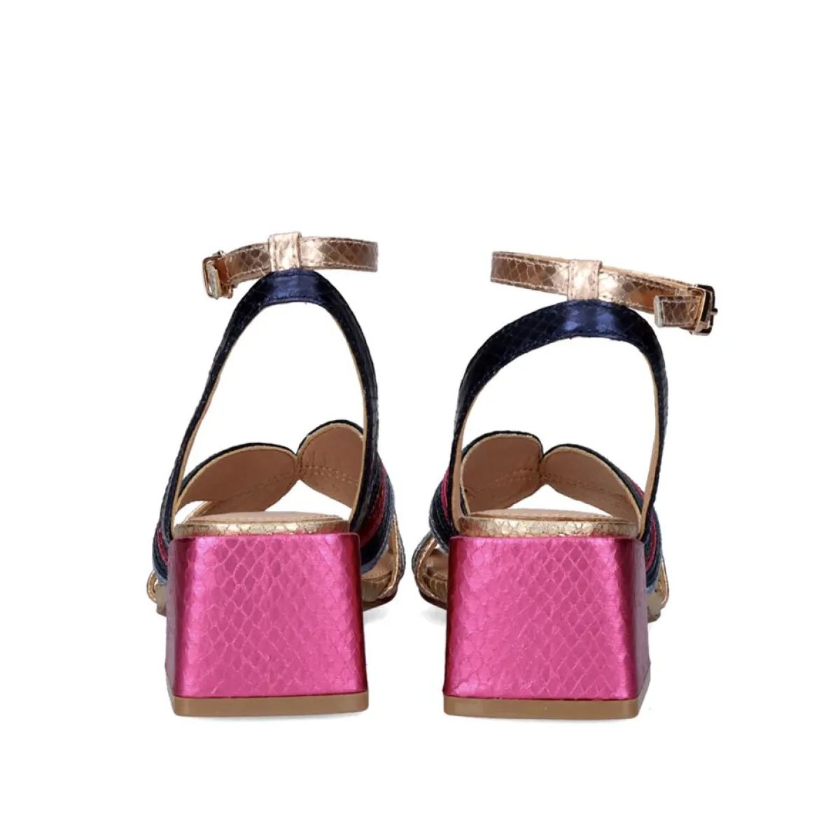 Sandálias De Salto>Exe Shoes Sandalia De Salto Baixo Sidney-621 Cobra Multicolor