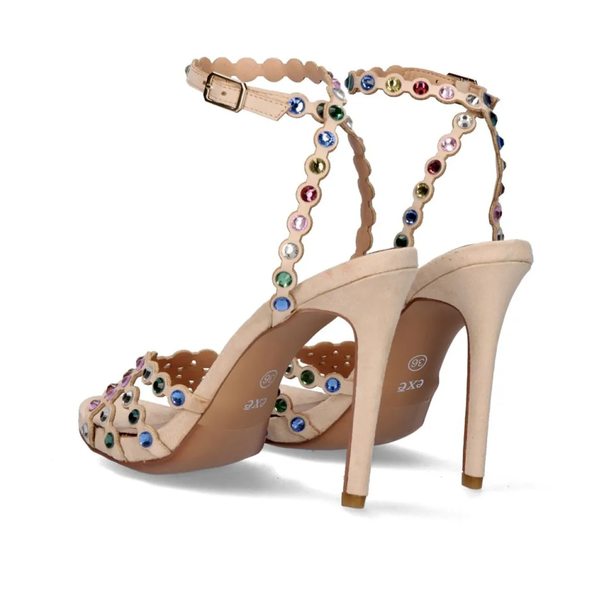 Sandálias De Salto>Exe Shoes Sandalia De Salto Com Pulseira Multicolor Silvia-623