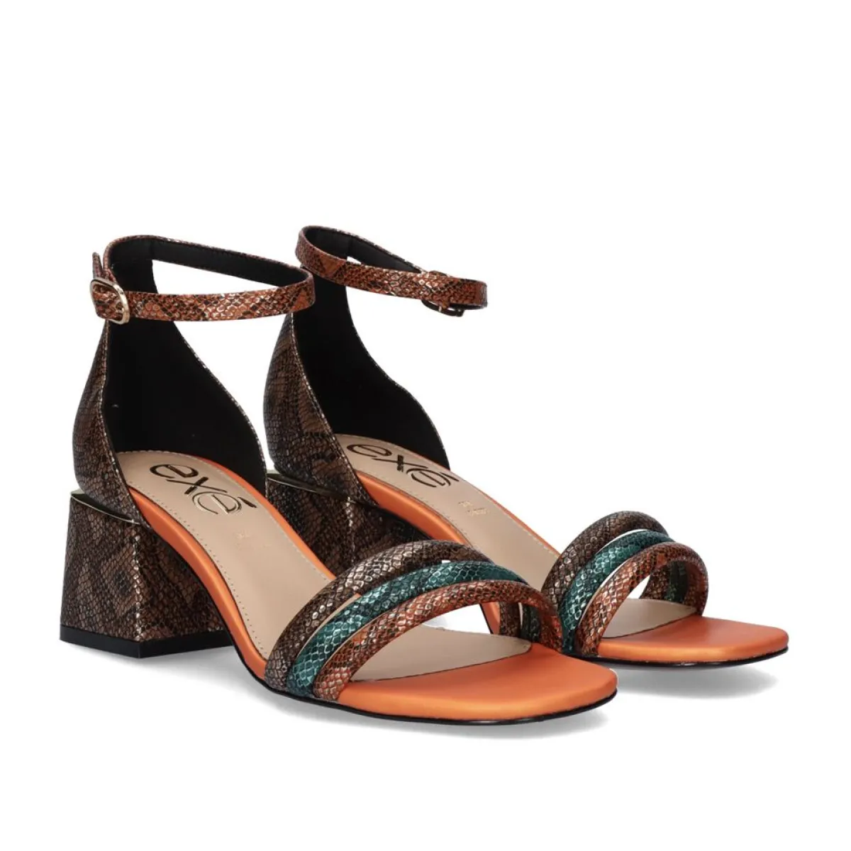 Sandálias De Salto>Exe Shoes Sandalia De Salto Exe Carmen-145 Cobra Multicolor