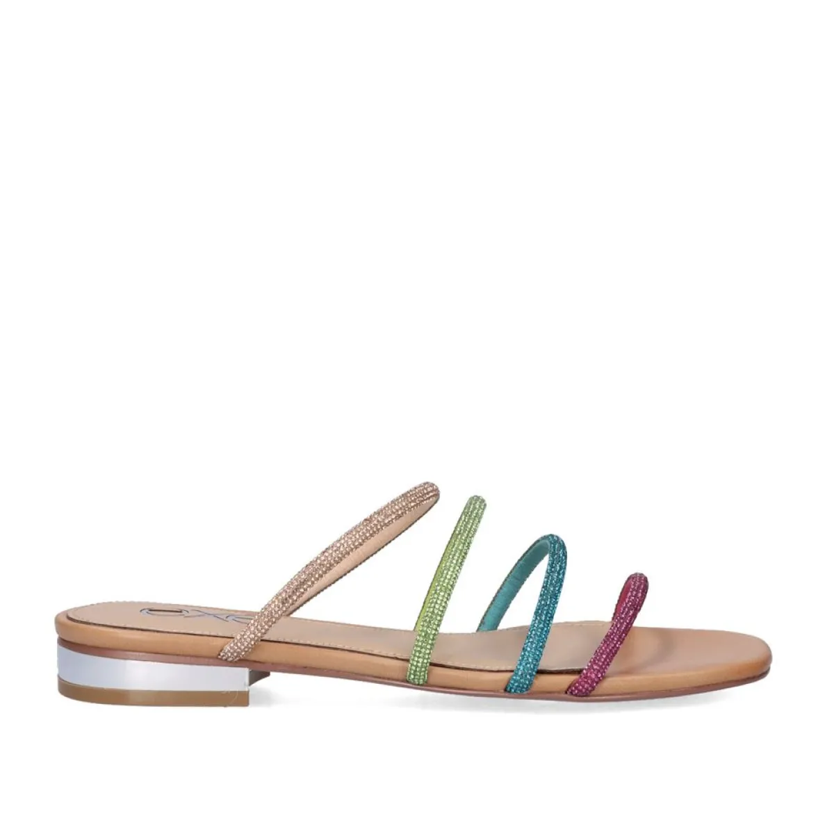 Sandálias Planas>Exe Shoes Sandalia Plana Amelia-669 Strass Multicolor