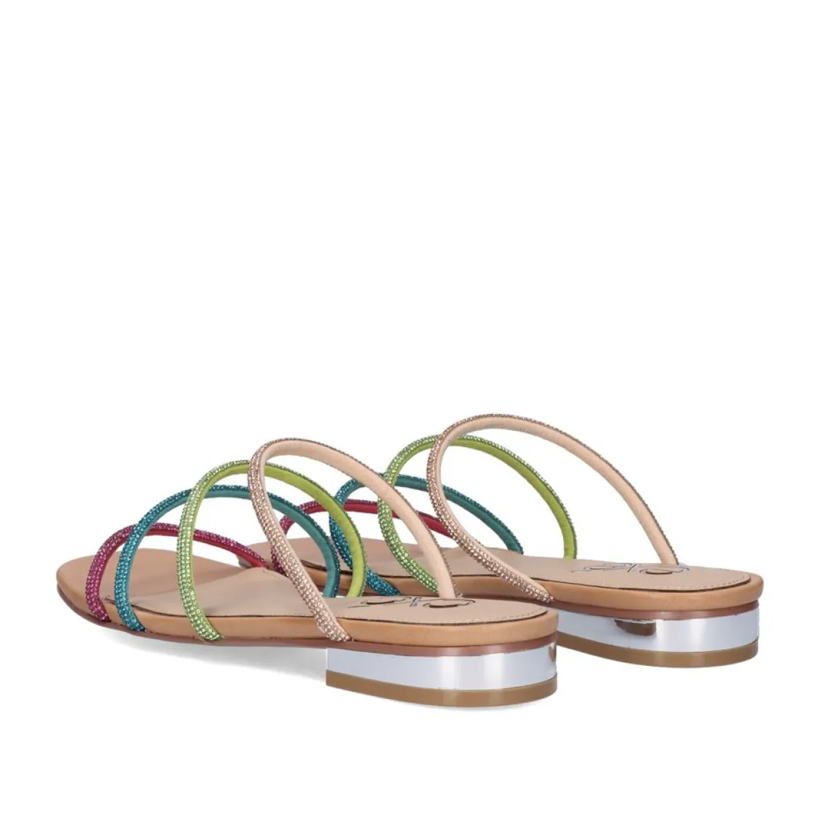 Sandálias Planas>Exe Shoes Sandalia Plana Amelia-669 Strass Multicolor