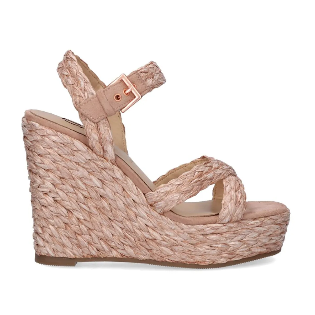 Cunhas>Exe Shoes Sandalia Rosa Esparto Cunha Naomi-455