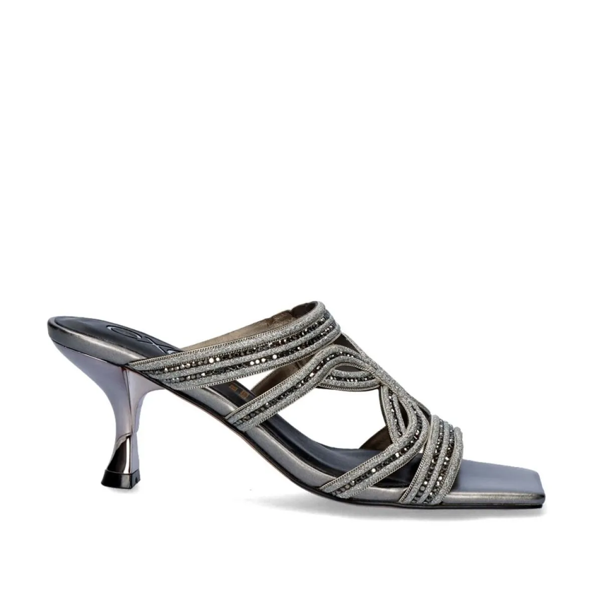 Sandálias De Salto>Exe Shoes Sandalia Salto Baixo Jenifer-126 Pewter