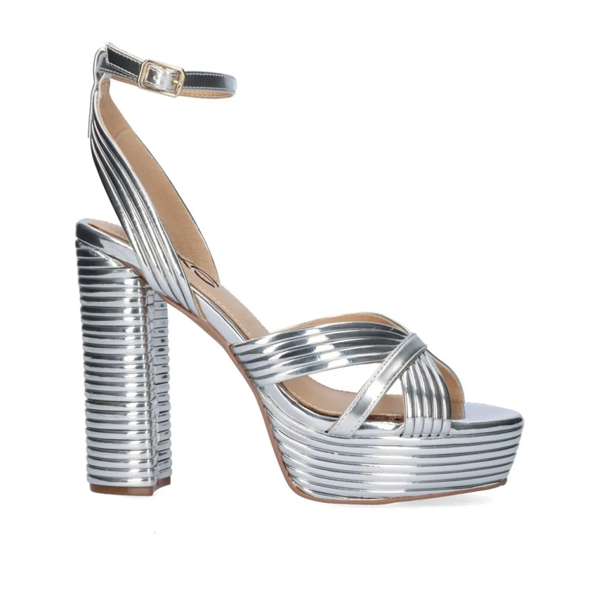 Sandálias De Salto>Exe Shoes Sandalia Salto Ophelia-832 Silver