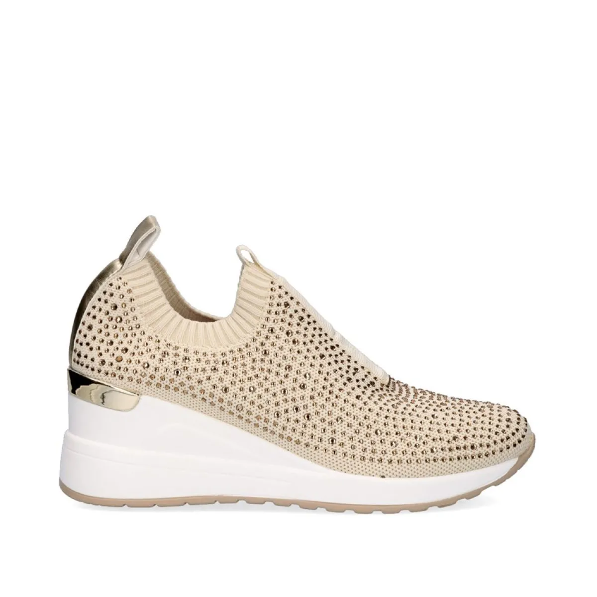 Sneakers Mujer>Exe Shoes Sneaker Plataforma Ex22 Em Dourado Com Brilhantes