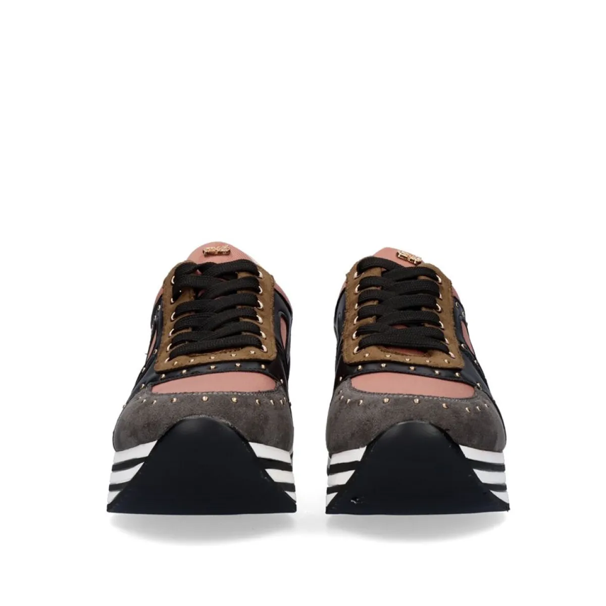 Sneakers Mujer>Exe Shoes Sneaker Plataforma Ex41 Em Rosa Com Detalhes Em Cinza
