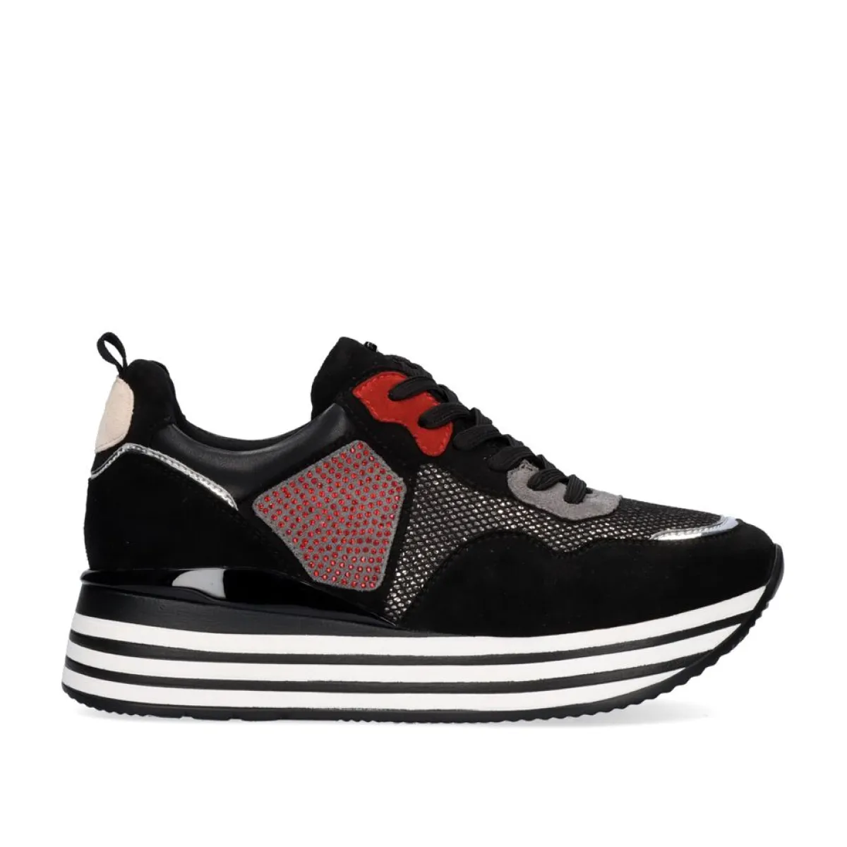 Sneakers Mujer>Exe Shoes Sneaker Plataforma Rg2210 Preto-Vermelho