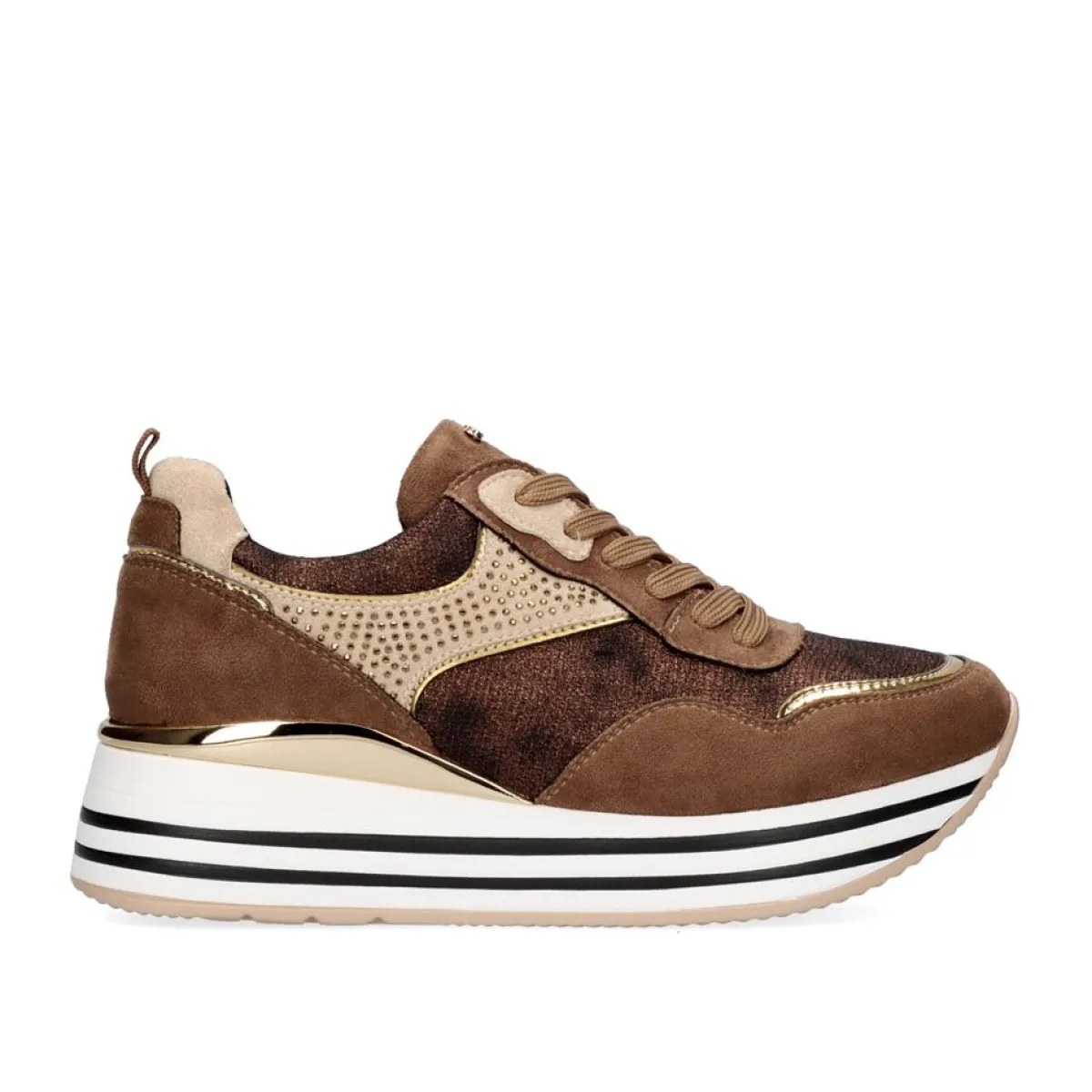 Sneakers Mujer>Exe Shoes Sneaker Plataforma Rg2210B Em Bronze Brilhante