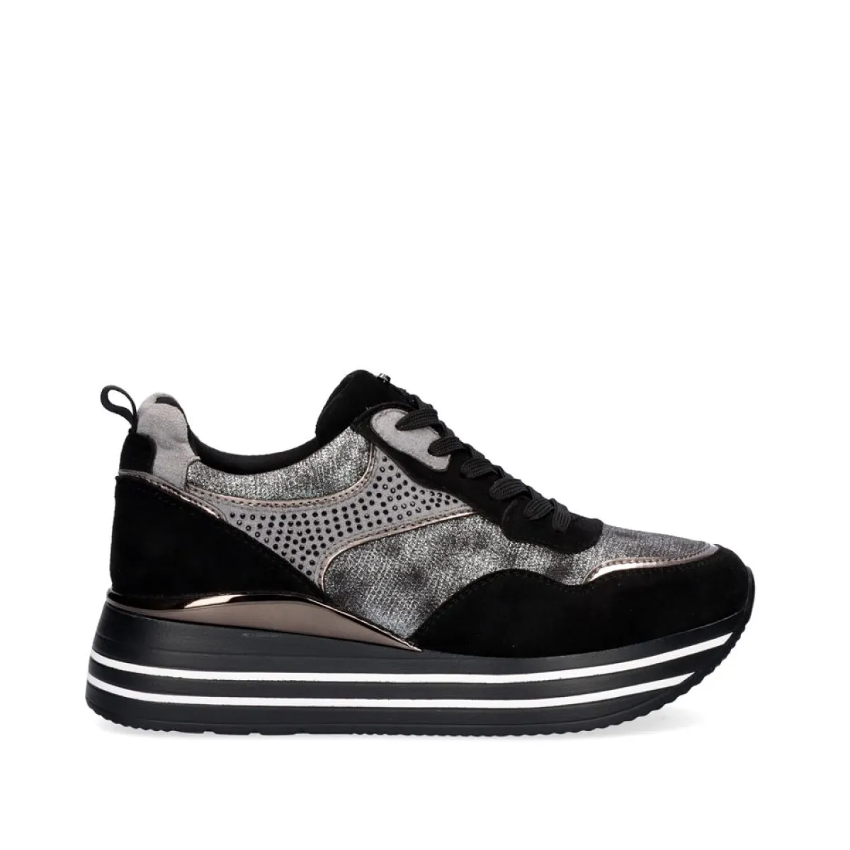 Sneakers Mujer>Exe Shoes Sneaker Plataforma Rg2210B Em Preto Brilhante