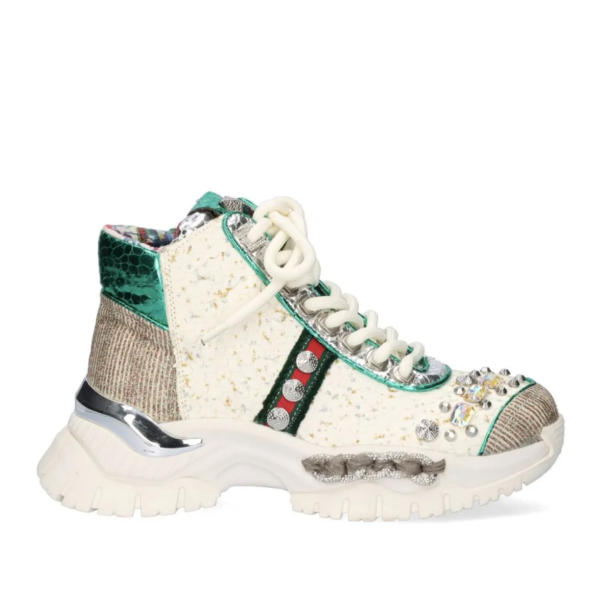 Sneakers Mujer>Exe Shoes Tenis Estilo Bota C168-3 Offwhite