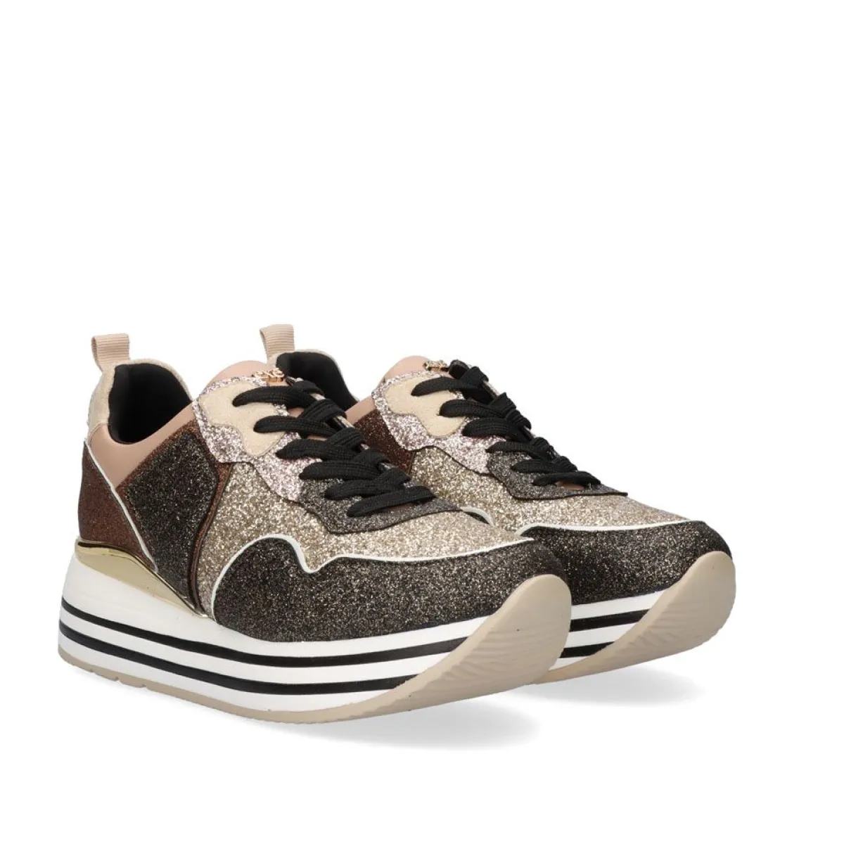 Sapatilhas E Tenis>Exe Shoes Tenis Glitter Plataforma 74-232Ex03 Glitter Dourado