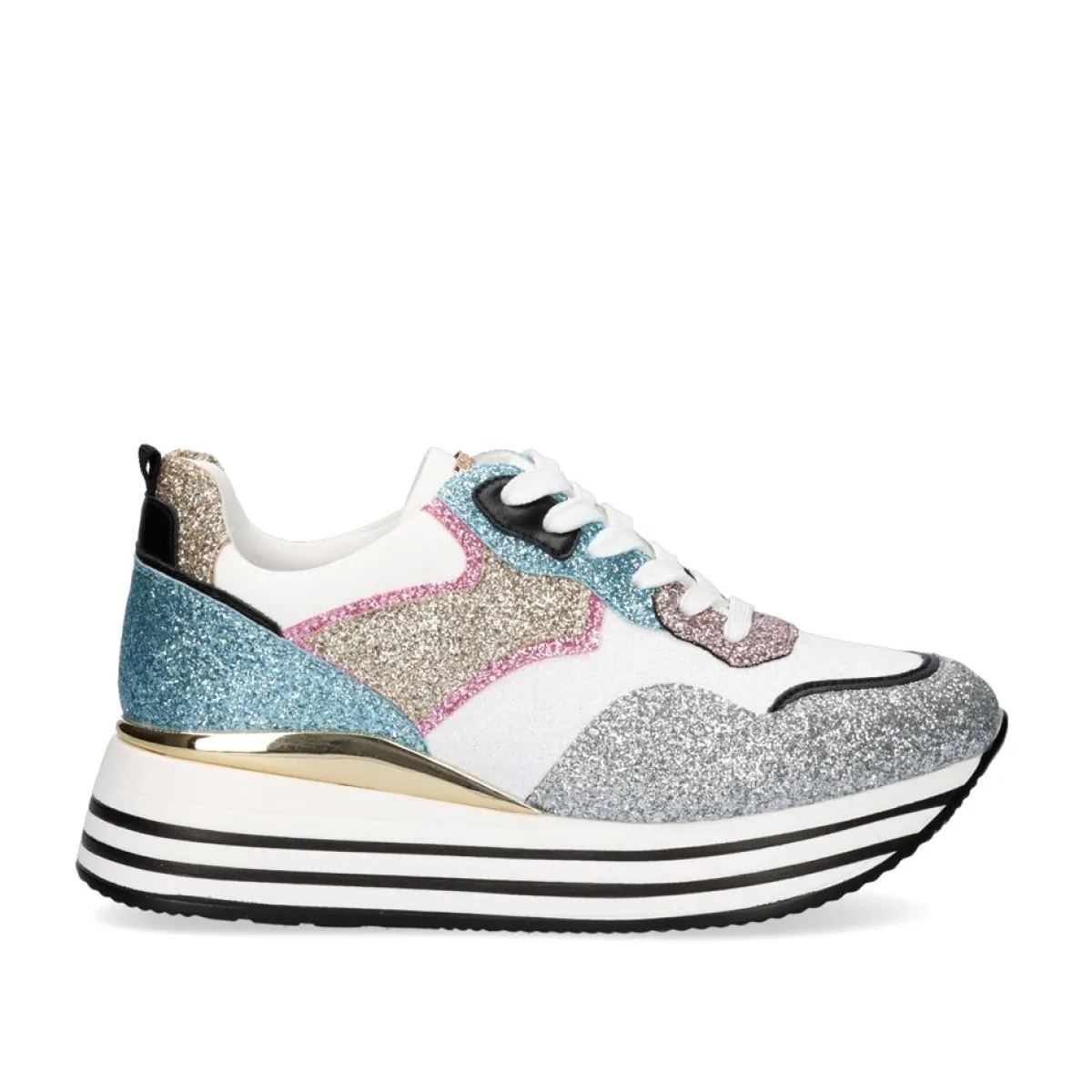 Sneakers Mujer>Exe Shoes Tenis Glitter Plataforma 74-31Ex20 Multicolorido