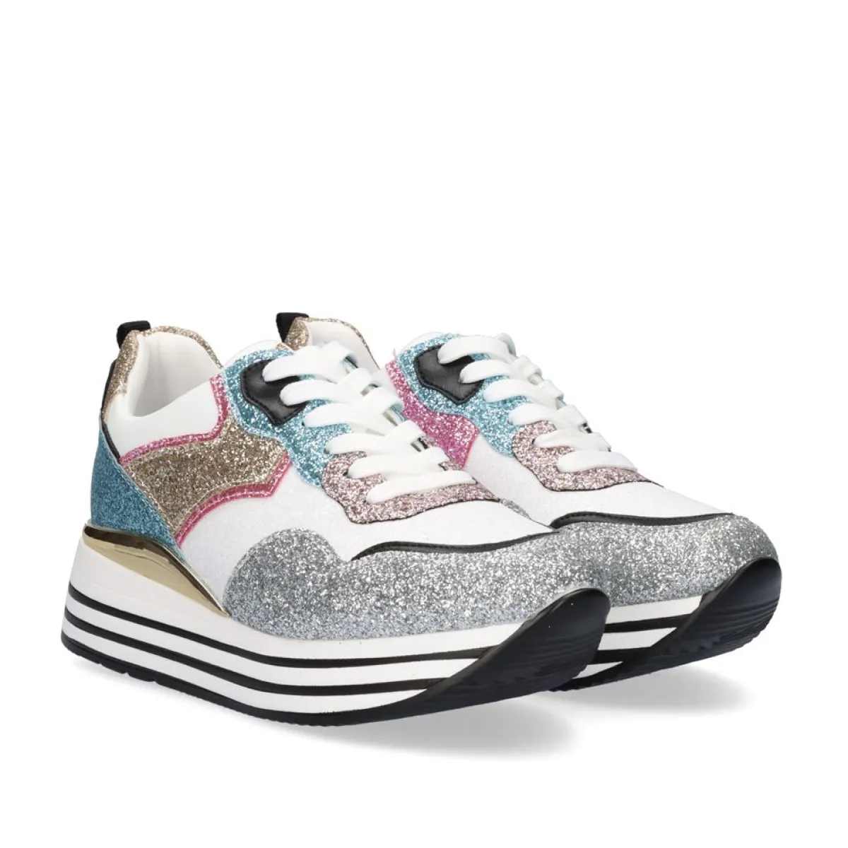 Sneakers Mujer>Exe Shoes Tenis Glitter Plataforma 74-31Ex20 Multicolorido