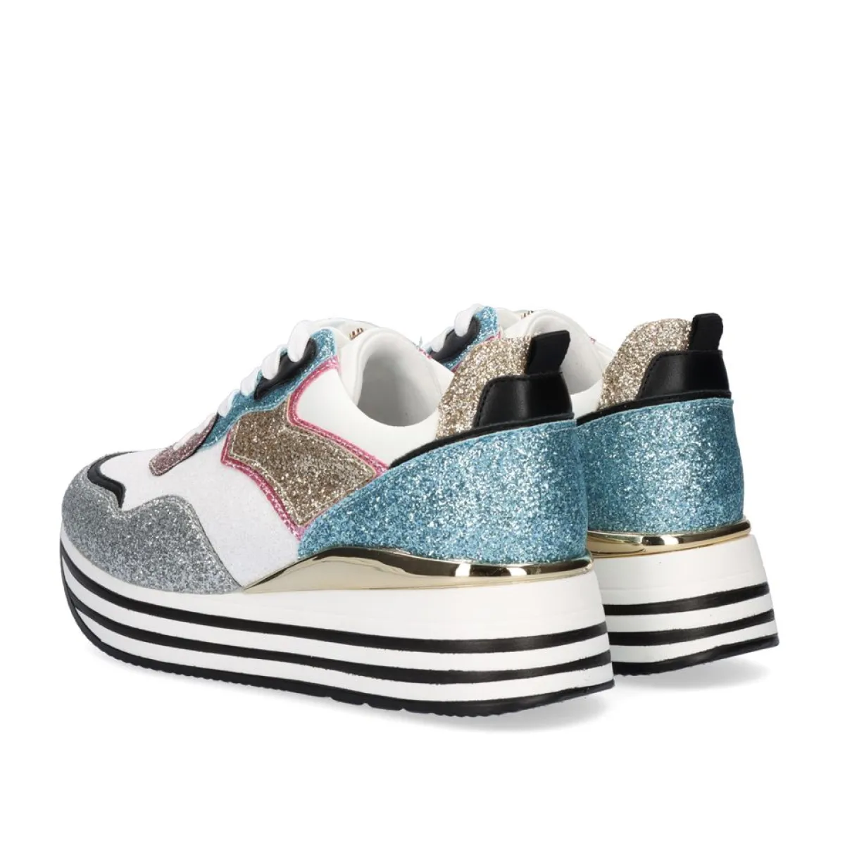 Sneakers Mujer>Exe Shoes Tenis Glitter Plataforma 74-31Ex20 Multicolorido