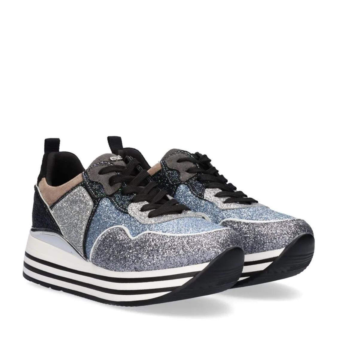 Sapatilhas E Tenis>Exe Shoes Tenis Glitter Plataforma 74-232Ex03 Pewter