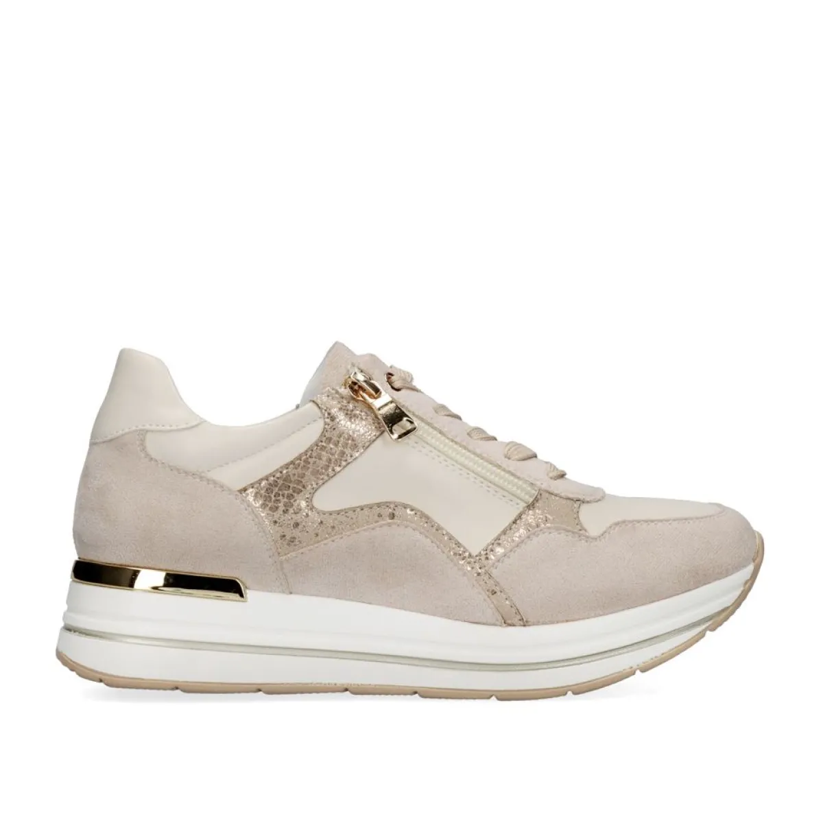 Sneakers Mujer>Exe Shoes Tenis Plataforma Bege 149-31Ex26